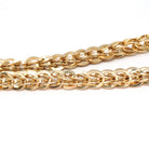 Vintage Double Curb Chain Necklace - Retro 12k Gold Filled Woven Flat Circle Links Chain - 1940s Spring Ring Clasp Fashion Accessory Jewelry