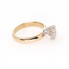 Diamond Engagement Ring - Estate 14k Yellow White Gold Round Brilliant 2.45 CT Solitaire - Contemporary Size 8 Bridal Statement Fine Jewelry