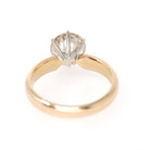 Diamond Engagement Ring - Estate 14k Yellow White Gold Round Brilliant 2.45 CT Solitaire - Contemporary Size 8 Bridal Statement Fine Jewelry