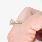 Diamond Engagement Ring - Estate 14k Yellow White Gold Round Brilliant 2.45 CT Solitaire - Contemporary Size 8 Bridal Statement Fine Jewelry
