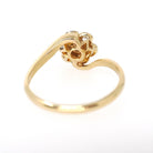 Antique Diamond Flower Ring - Art Deco 18k Yellow & White Gold .35 CTW Cluster - Circa 1920s Size 6 1/2 Two Tone Halo Fine Bridal Jewelry