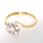 Antique Diamond Flower Ring - Art Deco 18k Yellow & White Gold .35 CTW Cluster - Circa 1920s Size 6 1/2 Two Tone Halo Fine Bridal Jewelry