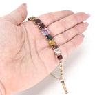 Vintage Harlequin Bracelet - Mid Century 10k Yellow Gold 7 Inch Faceted Multi Colored Gemstones - Circa 1950s Era Fine Statement Jewelry