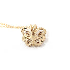 Vintage Butterfly Necklace - Contemporary 14k Yellow Gold Natural Opal Amethyst Garnet Created Emerald Gem - Circa 2000s Winged Fine Jewelry