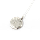 Mid Century Locket - Vintage 10k White Gold Engraved Round Pendant Necklace Charm - Circa 1950s Era Photograph Keepsake Dainty Fine Jewelry