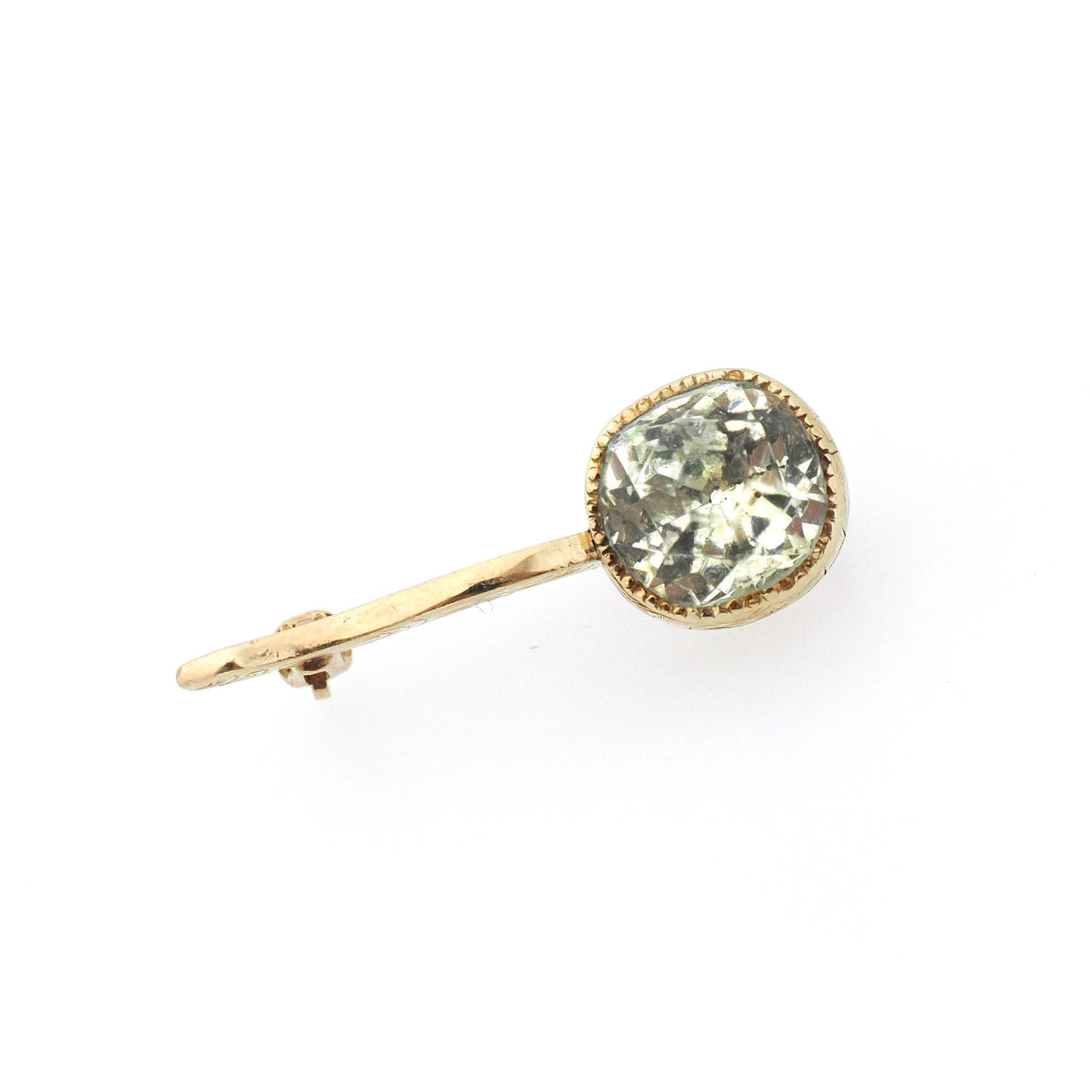 Antique Halley's Comet Brooch - Victorian 10k Gold Clear Old Cut Paste Stone Astronomy Pin - Vintage 1800s Era Celestial Rare Fine Jewelry