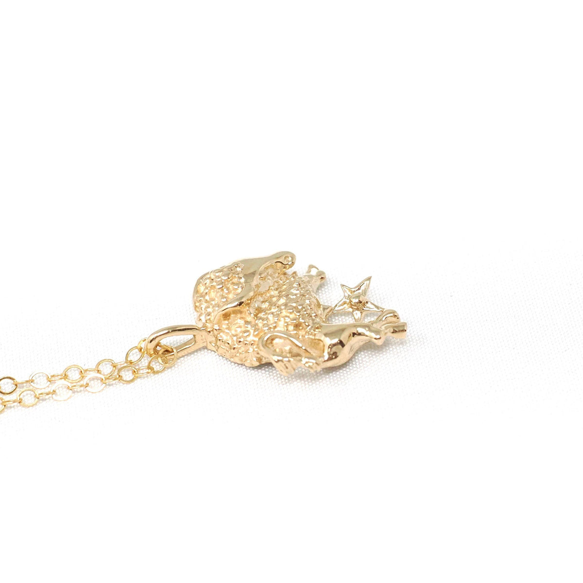 Vintage Taurus Charm - Modernist 14k Yellow Gold Figural Bull Pendant Necklace - Circa 1970s Era Astrological Fine Zodiac Earth Sign Jewelry