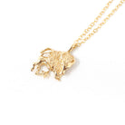Vintage Taurus Charm - Modernist 14k Yellow Gold Figural Bull Pendant Necklace - Circa 1970s Era Astrological Fine Zodiac Earth Sign Jewelry