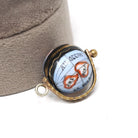 Antique Globe Charm - Victorian Brass Costume Painted Globe Spinner Charm Pendant - Circa 1893 Chicago World's Fair Souvenir Travel Jewelry