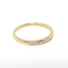 Diamond Wedding Band - Estate 14k Yellow Gold Channel Set .22 CTW 2.4 MM Ring - Circa 2000s Era Size 5 3/4 Stacking Bridal Fine Jewelry