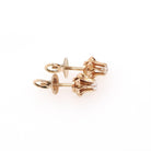 Antique Diamond Earrings - Edwardian 14k Rose Gold Buttercup Old European .20 CTW Gems - Vintage Circa 1900s Era Threaded Backs Fine Jewelry
