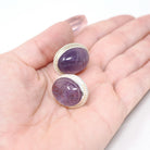 Vintage Scarab Earrings - Mid Century Sterling Silver Natural Carved Amethyst Screw Backs - Circa 1960s Egyptian Revival Fashion Jewelry