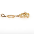Antique Diamond Pendant - Edwardian 10k Yellow Gold .06 CT Lavalier Necklace - Circa 1910s Buttercup Flower Fine April Birthstone Jewelry