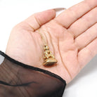 Antique Citrine Fob Necklace - Victorian Gold Filled Ornate Repousse Style Charm - Vintage Circa 1880s Era Pocket Watch Fashion Accessory