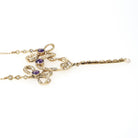 Antique Bow Lavalier - Edwardian 14k Yellow Gold Natural Purple Amethyst Seed Pearl Pendant Charm - Vintage Early 1900s Ribbon Fine Jewelry