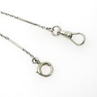 Pearl Watch Chain - Antique 18k White Gold & Platinum Dog Clip Spring Ring Curb Links And Bars - Art Deco Circa 1920s Fine Dainty Jewelry