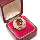 Vintage Garnet Flower Ring - Modernist 14k Yellow Gold Natural Red Gemstone Cluster - Circa 1970s Size 7 1/4 January Birthstone Fine Jewelry