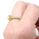 Estate Diamond Ring - 18k Yellow Gold .51 CT Natural Round Brilliant Cut Belcher- Hallmarked 1982 Size 10 Bold Gold Fine Unisex Jewelry