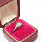 Art Deco Engagement Ring - Vintage 14k White & Yellow Gold Rare Butterfly Filigree 0.12 CT Diamond - Circa 1930s Era Size 5 3/4 Fine Jewelry