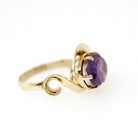 Created Color Change Sapphire Ring - Mid Century 10k Yellow Gold Natural 2.74 CT Gem - Circa 1960s Era Size 6 Victorian Revival Fine Jewelry