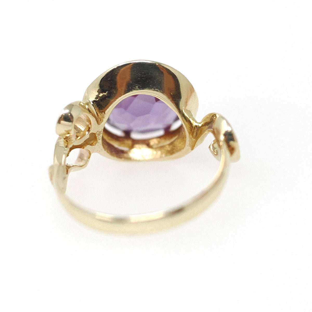 Created Color Change Sapphire Ring - Mid Century 10k Yellow Gold Natural 2.74 CT Gem - Circa 1960s Era Size 6 Victorian Revival Fine Jewelry