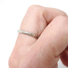 Art Deco Wedding Band - Vintage 14k White Gold 2.5 MM Orange Blossom Engraved Design Ring - Circa 1920s Size 6 Bridal Fine Statement Jewelry