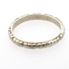 Art Deco Wedding Band - Vintage 14k White Gold 2.5 MM Orange Blossom Engraved Design Ring - Circa 1920s Size 6 Bridal Fine Statement Jewelry