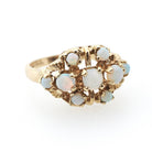 Vintage Opal Ring - Mid Century 10k Yellow Gold Natural Cabochon Cut Gemstone Cluster - Circa 1960s Size 6 October Birthstone Fine Jewelry