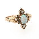 Antique Opal Ring - Victorian 10k Rose Gold Cabochon Cut .31 CT Gem - Circa 1890s Size 6 3/4 Seed Pearl Accent Fine Dainty Statement Jewelry