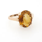 Vintage Citrine Ring - Mid Century 10k Yellow Gold Natural Oval Yellow Solitaire - Circa 1960s Era Size 6 November Birthstone Fine Jewelry