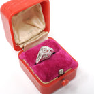 Antique Diamond Ring - Art Deco 18k White Gold Natural .15 CT Old European Hexagonal Engagement - Circa 1920s Size 5 1/2 Belais Fine Jewelry