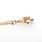 Antique Lavalier Pendant - Edwardian 14k Yellow Gold Seed & Cultured Pearls Necklace - Circa 1910s June Birthstone Fine Statement Jewelry
