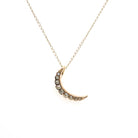Antique Crescent Moon Charm - Edwardian Era 14k Yellow Gold Cultured Seed Pearl Conversion Pendant - Circa 1910s Celestial Fine Jewelry
