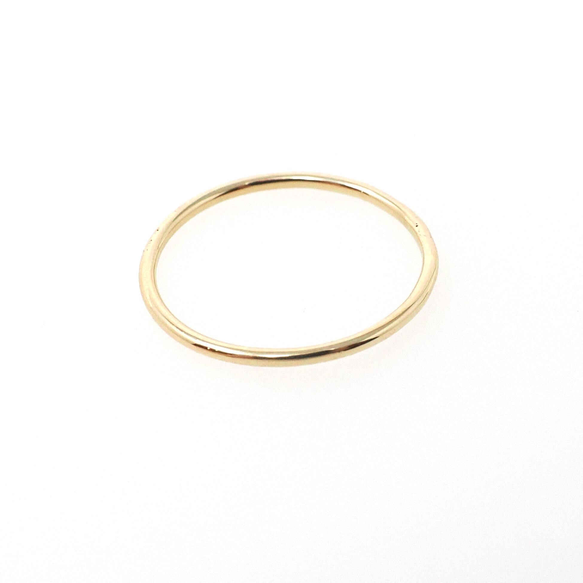 Upcycled Gold Band - Edwardian 14k Yellow Gold Stick Pin Conversion Ring - Circa 1910s Size 6 1/4 Minimalist Unisex 1 MM Dainty Fine Jewelry