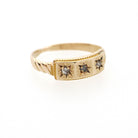 Antique Diamond Midi Ring - Edwardian 10k Yellow Gold Natural Gemstones - Circa Early 1900s Era Size 1 Pinky Children's Baby Fine Jewelry
