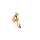 Diamond Crescent Moon Brooch - Edwardian 14k Yellow Gold Antique Cut Natural .70 CTW Pendant Bar Pin - Early 1900s Celestial Fine Jewelry