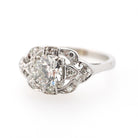 Vintage Engagement Ring - Mid Century Era 14k White Gold 1.36 CTW Natural Diamonds - Circa 1950s Era Size 7 1/2 Fine Cluster Bridal Jewelry