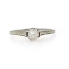 Cultured Pearl Ring - Art Deco 18k White Gold Dainty Wheat Filigree Solitaire - Vintage Circa 1930s Size 4 3/4 June Birthstone Fine Jewelry