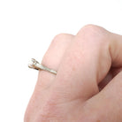 Cultured Pearl Ring - Art Deco 18k White Gold Dainty Wheat Filigree Solitaire - Vintage Circa 1930s Size 4 3/4 June Birthstone Fine Jewelry