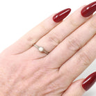 Cultured Pearl Ring - Art Deco 18k White Gold Dainty Wheat Filigree Solitaire - Vintage Circa 1930s Size 4 3/4 June Birthstone Fine Jewelry