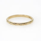 Vintage Eternity Band - Art Deco 14k Yellow Gold 2.0mm Orange Blossom Flower Ring - Circa 1930s Size 7 JR Wood Artcarved Fine Bridal Jewelry