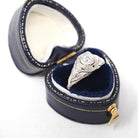Art Deco Engagement Ring - Antique 18k White Gold Filigree 0.15 CT Old European Cut Diamond Solitaire - Circa 1920s Era Size 6 Fine Jewelry