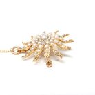 Antique Starburst Necklace - Edwardian 14k Yellow Gold Seed Pearls Brooch Pendant - Circa 1910s Sun Star Celestial Fine Statement Jewelry
