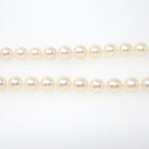 Pearl Strand Necklace - Estate 14k Yellow Gold Flower Clasp Ruby Accent 6 MM Freshwater Beads - Contemporary Era Choker Fine Jewelry