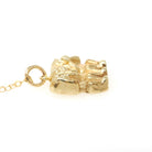 Three Wise Monkeys Charm - Vintage 14k Yellow Gold See Hear Speak No Evil Pendant Necklace - Bold Gold Estate 1980s Figural Animal Jewelry