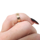 Antique Baby Band - Victorian 10k Yellow Gold Engraved Pinky Midi Ring - Circa 1890s Era Size 1/2 Fine Children's Statement Jewelry