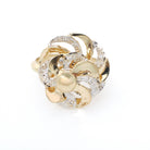 Diamond Spinner Ring - Contemporary 14k Yellow Gold Motion Kinetic Pinwheel Style - Estate .10 CTW Gemstone Size 6 3/4 Fidget Fine Jewelry