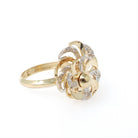 Diamond Spinner Ring - Contemporary 14k Yellow Gold Motion Kinetic Pinwheel Style - Estate .10 CTW Gemstone Size 6 3/4 Fidget Fine Jewelry
