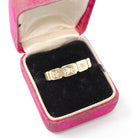 Star Diamond Band - Vintage 14k Yellow Gold .04 CTW Three Stone Celestial Ring - Circa 1960s Size 10 Modernist Bridal Wedding Fine Jewelry
