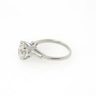 Vintage Engagement Ring - Mid Century Platinum Natural 2.24 CTW Oval & Baguette Diamonds - Circa 1960s Size 6.25 Fine Bridal Wedding Jewelry